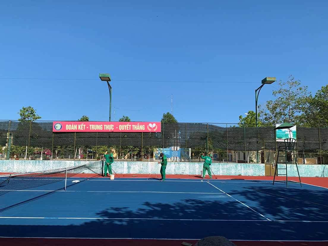 Sơn sân Tennis sân thể thao chuyên nghiệp tại Bắc Ninh