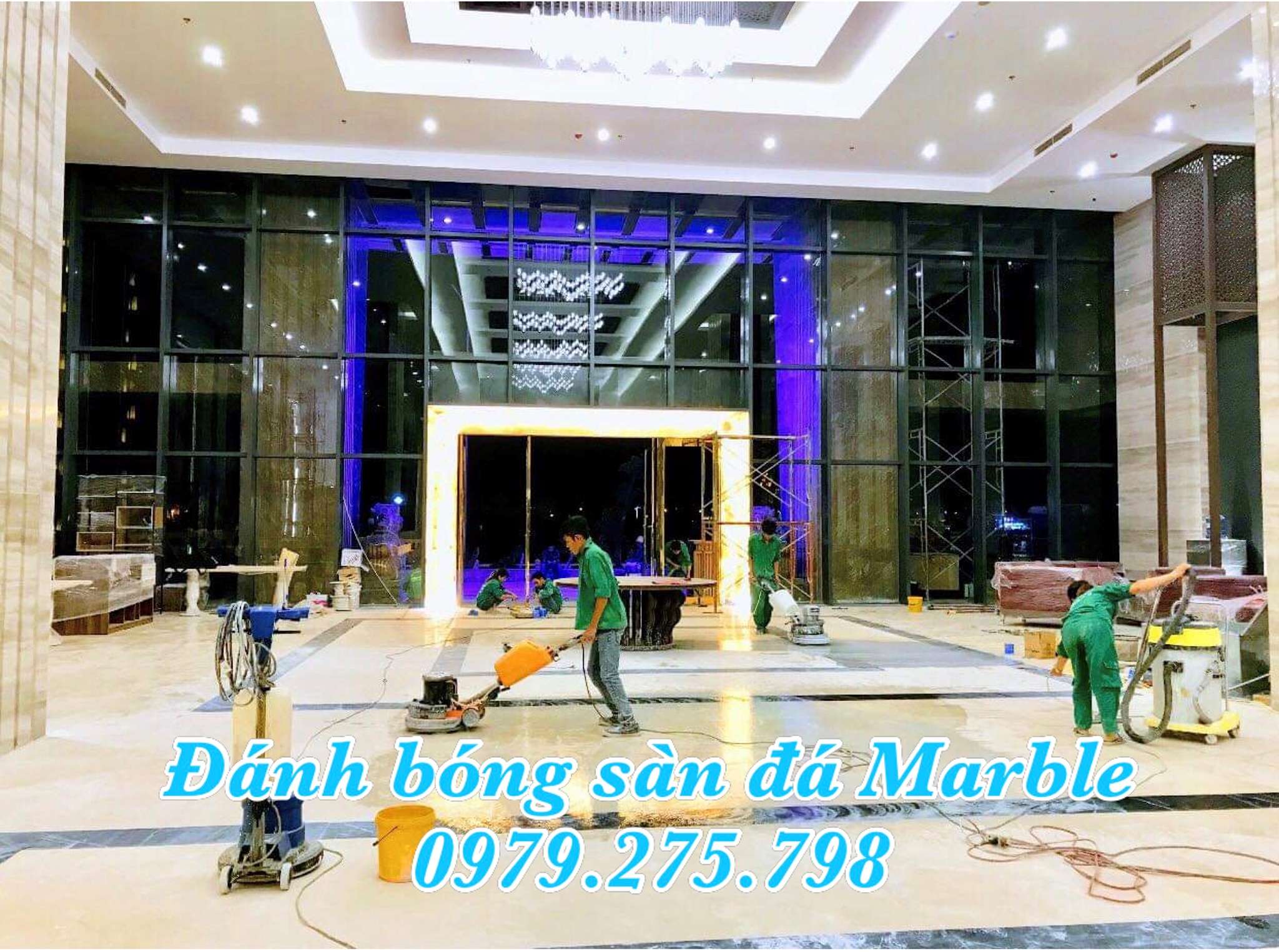 Dịch vụ đánh bóng sàn đá tự nhiên tại hưng yên