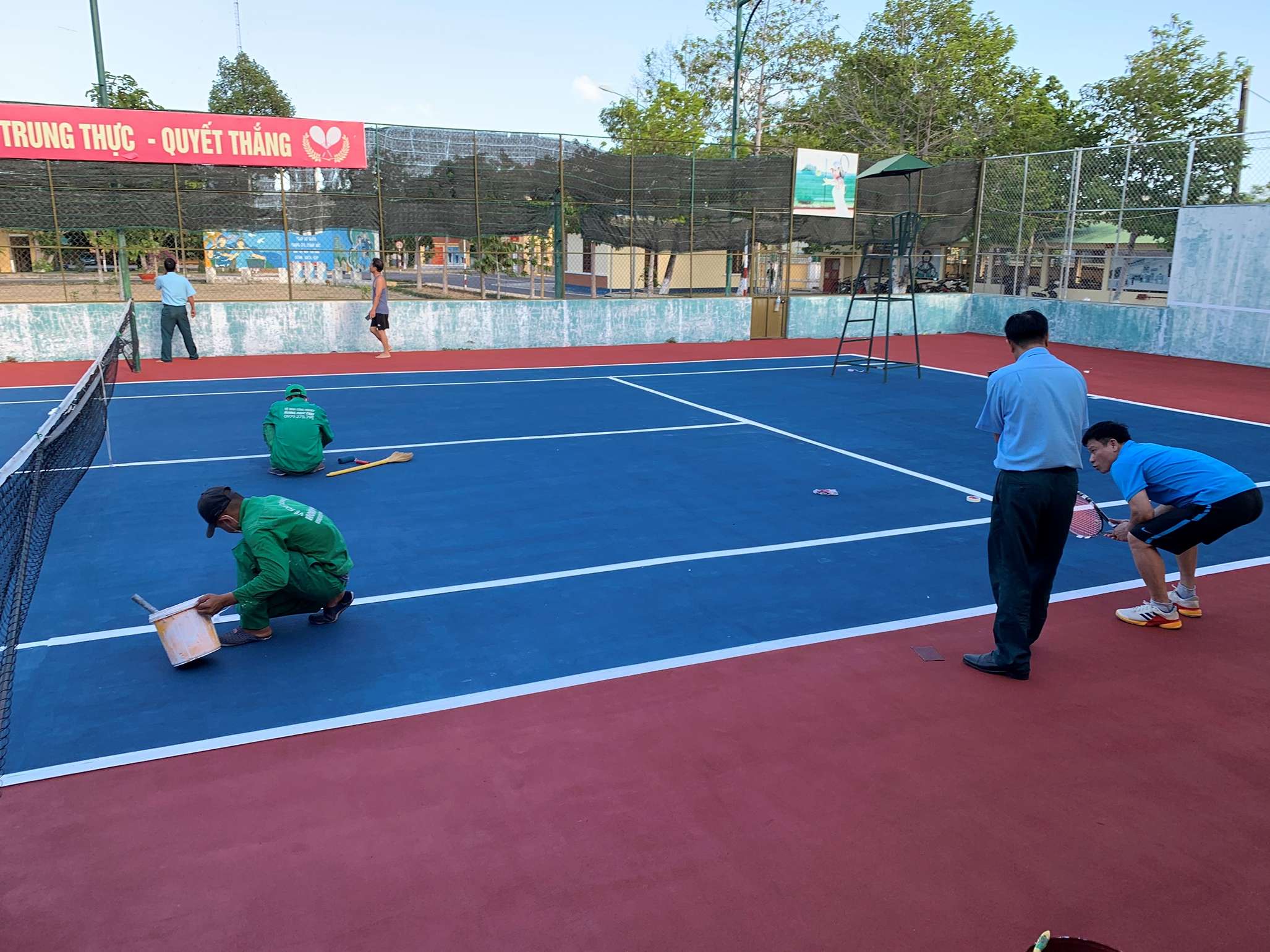 Sơn sân Tennis sân thể thao chuyên nghiệp tại Điện biên